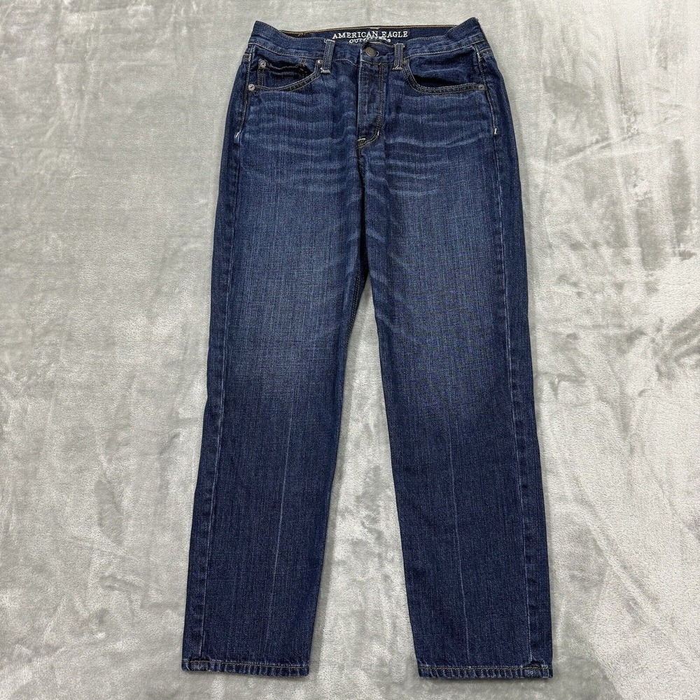 American Eagle Jeans Womens 6 Blue‎ Vintage Hi Rise Cropped Dark Wash Denim Logo